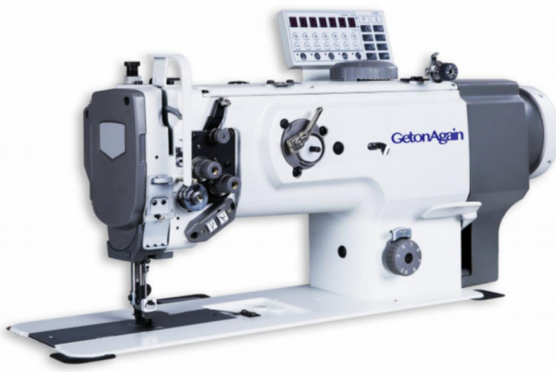 Acionamento direto, agulha única, máquina de costura de alimentação composta de corte automático